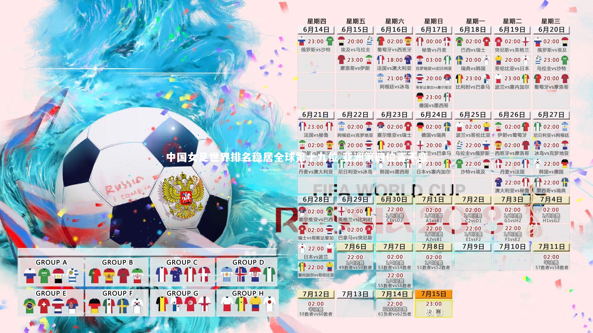 中国女足世界排名稳居全球第十九位 亚洲第四位置不变